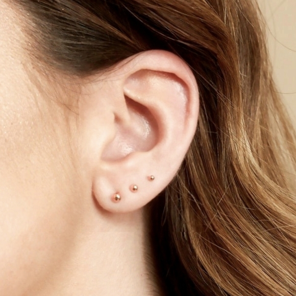 PRIMROSE Rose Gold Ball Stud Earrings - Picture 6 of 9